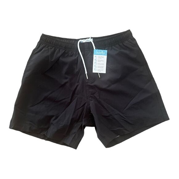 Bermies Men's Black Summer Waterproof Solid Elastic Waist Shorts Size Small NWT - Picture 4 of 7